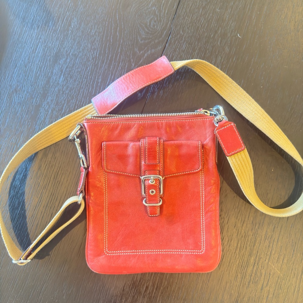 Coach Red Leather Crossbody Bag